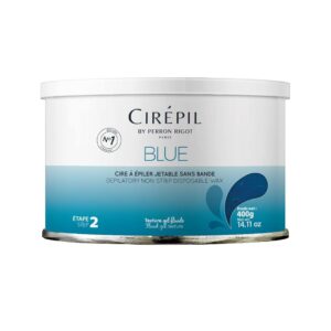 Cirepil - Blue - 400g / 14.11 oz Wax Tin - All-Purpose & Unscented - Perfect for Sensitive Skin - Disposable Blue Wax Refill Bag - Fluid Gel Texture, Easy Removal, Peel-Off Wax - No Strip Needed