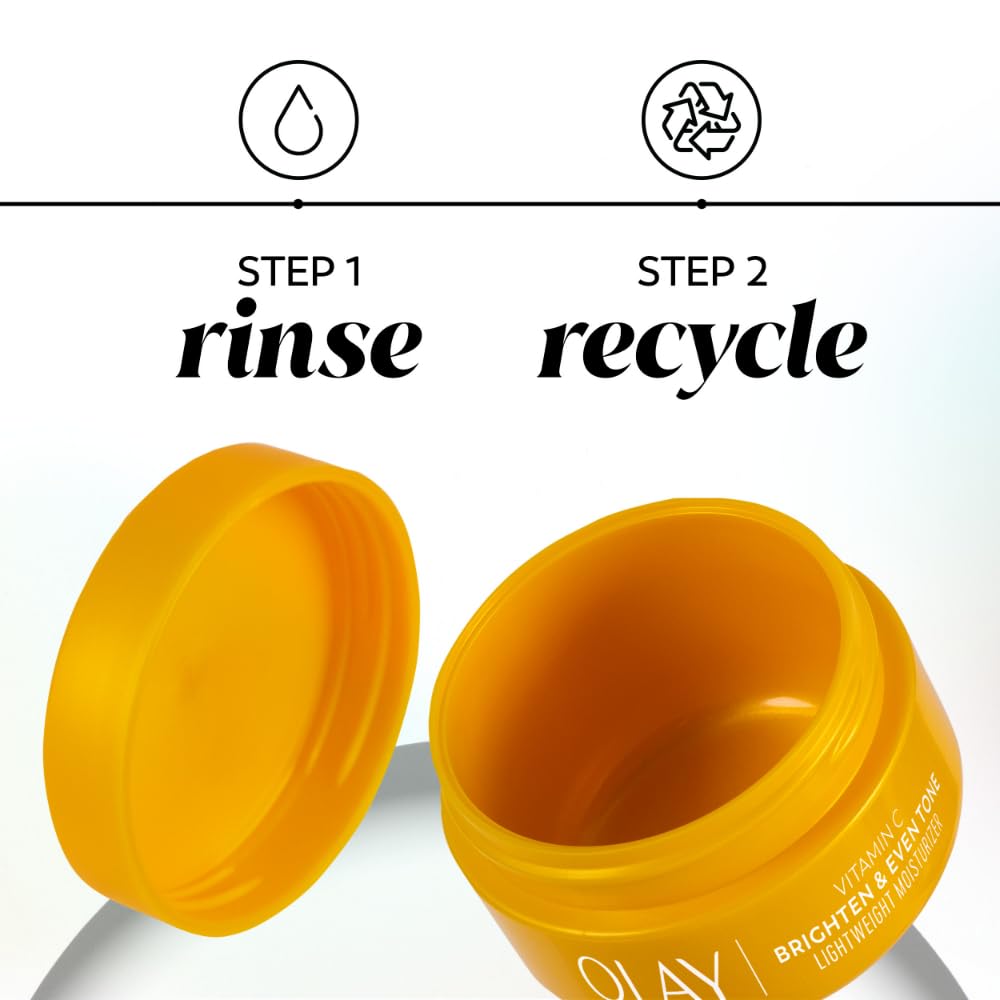 Olay Bright & Even Vitamin C Face Moisturizer with Lactic Acid, 2 oz Eco-Friendly Jar - Image 7