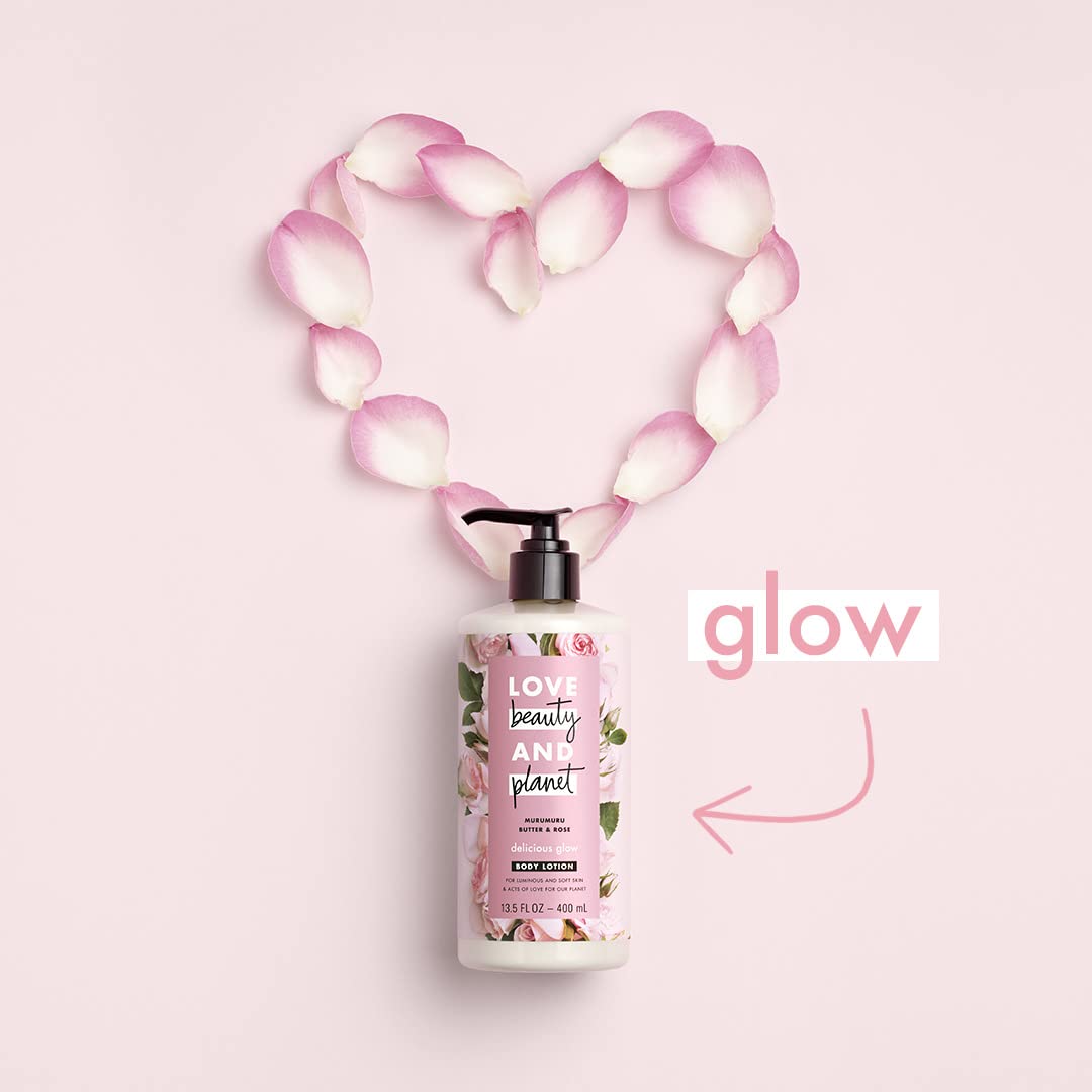 Love Beauty and Planet Delicious Glow Body Lotion for Soft, Glowing Skin Murumuru Butter & Rose Natural Ingredients, Plant-Based Moisturizers, Vegan, Cruelty-Free, 13.5 Ounce (Pack of 3) - Image 5