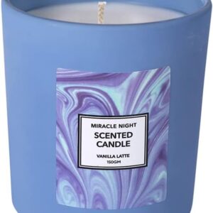 MINISO Scented Candles Big Size Home Wax Scented Candle Aroma Decoration Candles Gift for Home Decor-Miracle Night,Grey Vanilla Latte