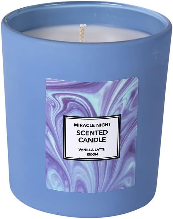 MINISO Scented Candles Big Size Home Wax Scented Candle Aroma Decoration Candles Gift for Home Decor-Miracle Night,Grey Vanilla Latte