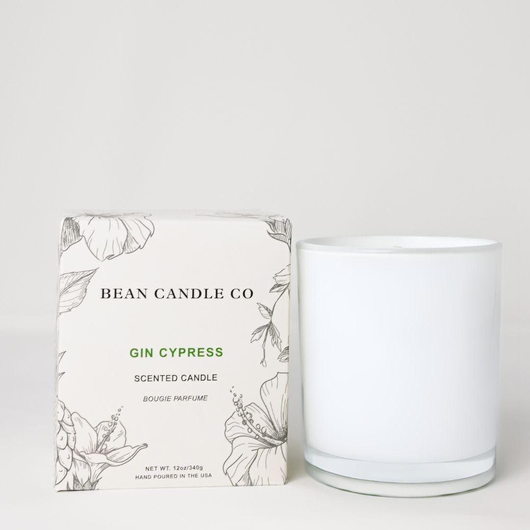 Luxury Scented Candles for Home | Gin Cypress Classic Candle |Aromatherapy | All Natural Coconut Soy Candles | Gifts | Premium Gift Box | 12oz | 84 Hours Clean Burning