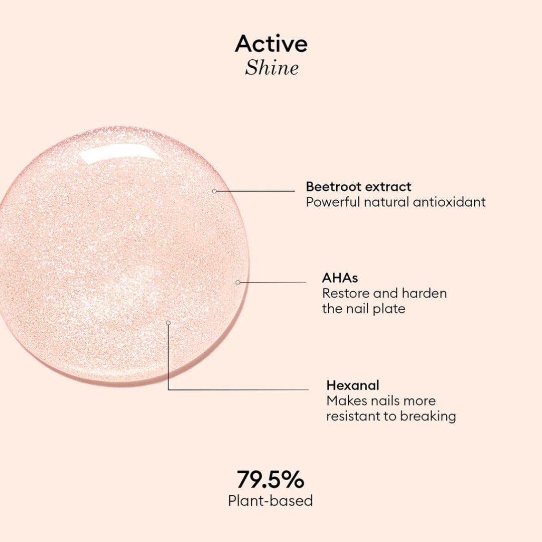 Manucurist Active Shine Illuminating & Care Nail Polish - Nail Concealer - No Lamp - Ultra-Shiny 2 in 1 Nude Gel Polish: Nail Strengthener and Growth, Highlighter & Care - Damaged Nails Repair - Image 5