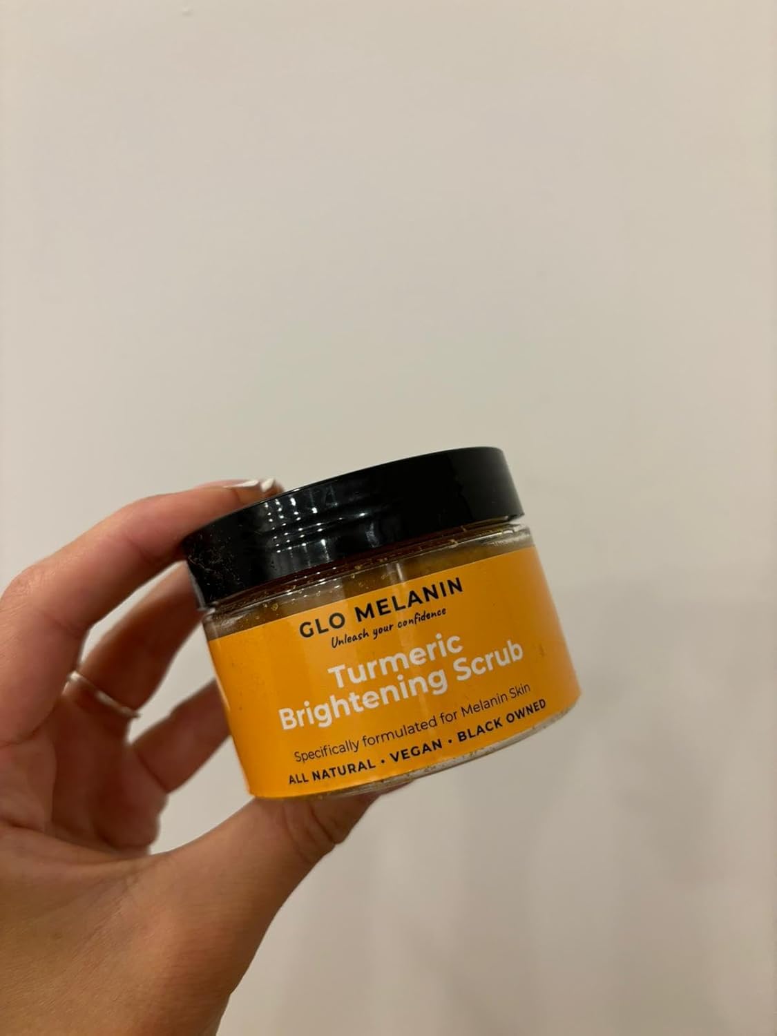 GLO Melanin Turmeric Scrub for Dark Spots, Brightening Inner Thighs Bikini Area Underarms, Natural Exfoliating Face - Image 10
