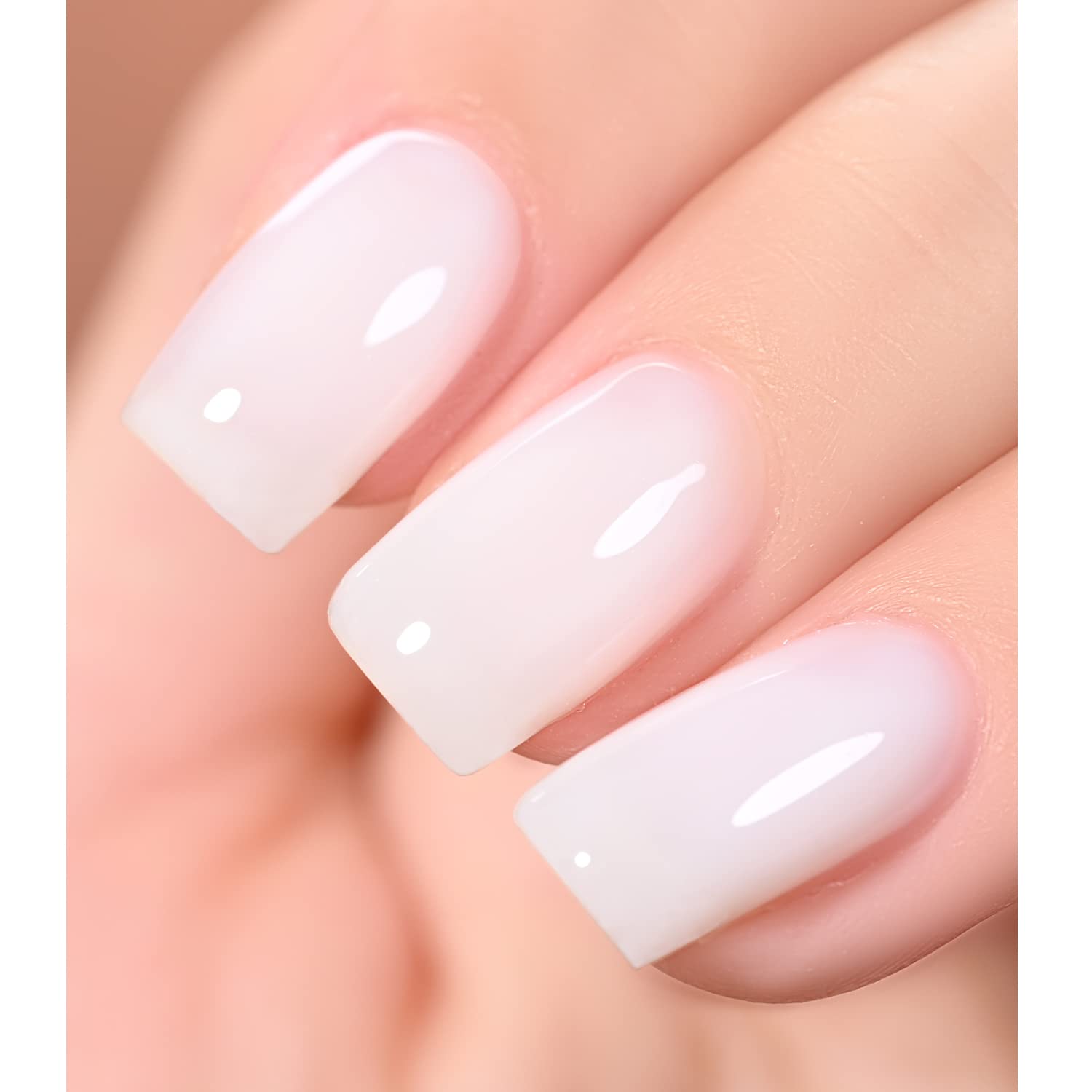 GAOY Milky White Jelly Nude Gel Nail Polish Set, 6 Transparent Colors Sheer Pink Orange Soak Off UV Light Cure Gel Polish Kit for Salon and Nail Art DIY at Home - Image 3
