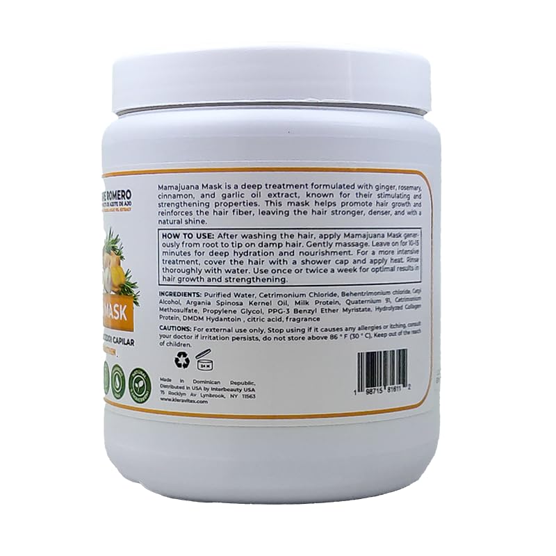 Mamajuana 36 OZ Deep Hair Mask for Dry Damaged Hair Growth with Ginger, Rosemary, Cinnamon, Garlic Oil - Image 2