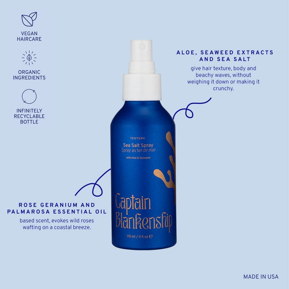 Captain Blankenship Texture Sea Salt Hair Spray | Adds Volume, Texture & Natural Waves | Color-Safe, Organic, Sulfate-Free, Vegan Haircare - 4 oz - Image 4