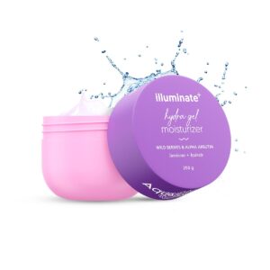 Illuminate + Hydra Gel Face Moisturizer | 24 Hour Deep Hydration for Oily to Combination Skin | with Wild Berries & Alpha Arbutin | Water-Like Gel Texture | 7.05 Oz/200g