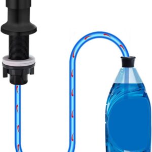 Soap Dispenser for Kitchen Sink, Countertop Soap Dispenser Pump, 47" Silicone Extension Tube Connect to The Soap Bottle Directly, Say Goodbye to Frequent Refills (Black)