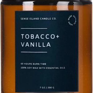 Tobacco Vanilla Scented Candles for Home Scented 50 Hrs Long Lasting 100% Soy Candle Gift for Men & Women