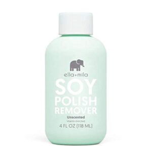 ella+mila Soy Nail Polish Remover Non-Acetone Nail Polish Remover - Non-Toxic Fingernail Polish Remover - For Natural Nail Polishes - Unscented & Enriched With Vitamins A, C & E(4 fl oz) Teal