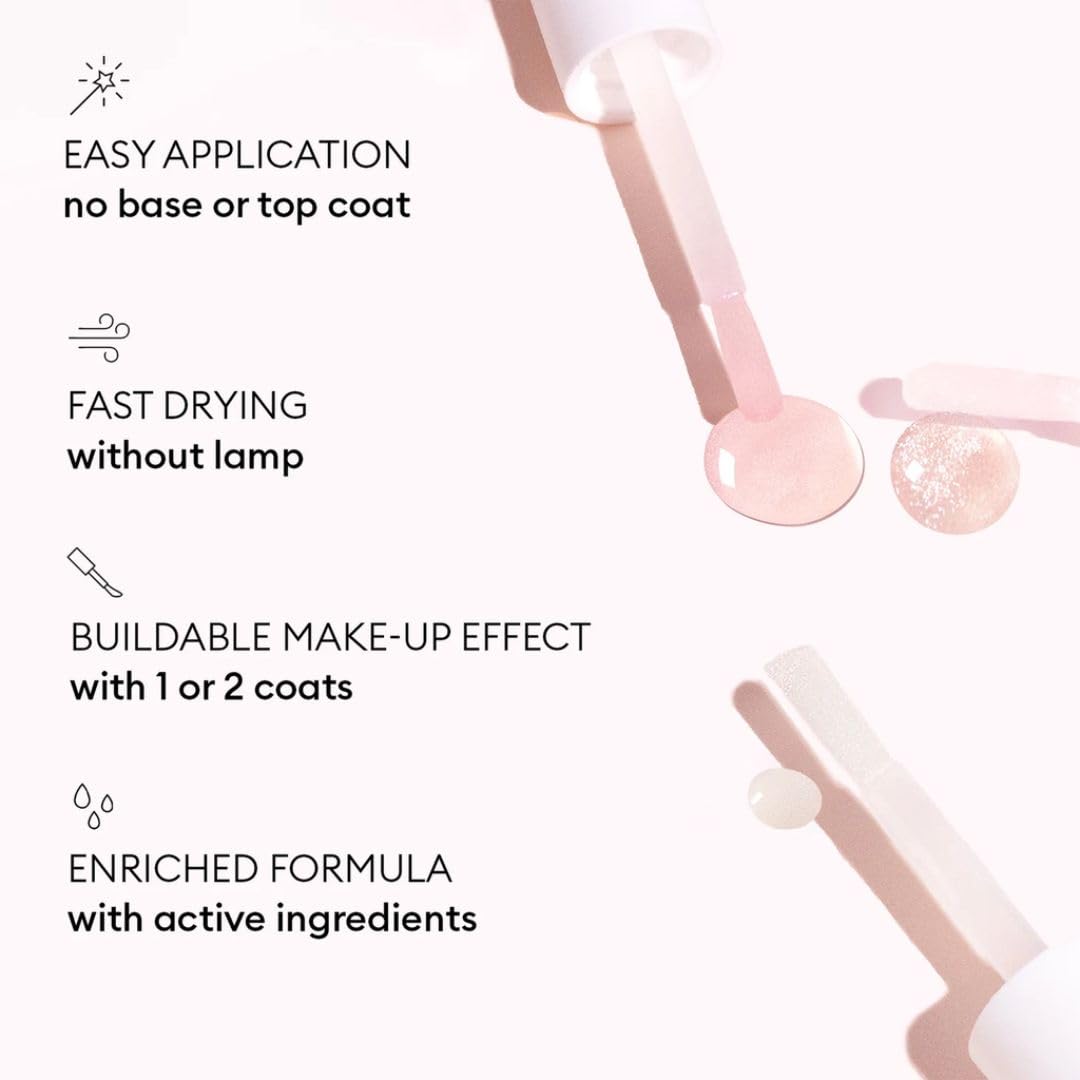 Manucurist Active Shine Illuminating & Care Nail Polish - Nail Concealer - No Lamp - Ultra-Shiny 2 in 1 Nude Gel Polish: Nail Strengthener and Growth, Highlighter & Care - Damaged Nails Repair - Image 3