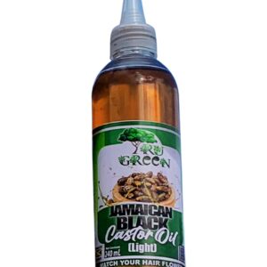 Tru Green Pure Castor Oil, Jamaican Black Castor Lightly Roasted (8 Oz) For All Hair Types. Stimulates hair Follicles And Promotes Growth for Hair, Brows, Skin, And Hair Moisturizer.