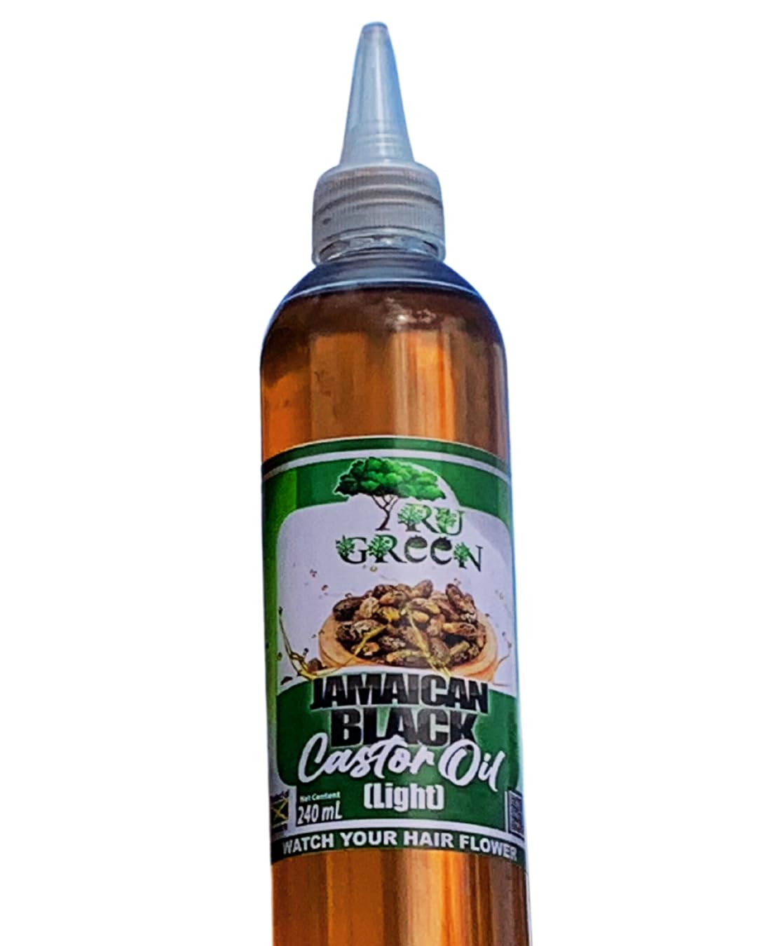 Tru Green Pure Castor Oil, Jamaican Black Castor Lightly Roasted (8 Oz) For All Hair Types. Stimulates hair Follicles And Promotes Growth for Hair, Brows, Skin, And Hair Moisturizer.
