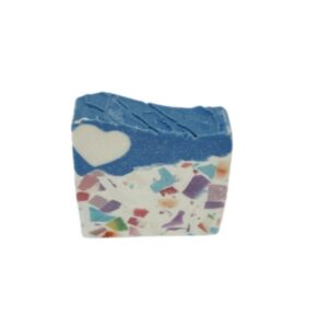 Sixbright, HANDMADE in USA ORGANIC INGREDIENTS COLD PROCESS BAR SOAP-CRUELTY FREE-FOR MEN WOMEN-ALL SKIN TYPES- 4 oz. (PACK of 1) CONFETTI (BLUE CONFETTI-FIESTA SOAP, PEPPERMINT + TEA TREE)