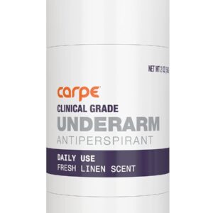 Carpe Clinical Strength Deodorant + Clinical Antiperspirant - Clinical Grade Solid Stick - Fresh Linen Scent - Combat Excessive Underarm Sweating - Great for Hyperhidrosis