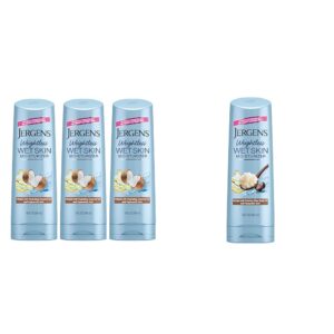 Jergens Wet Skin Body Moisturizer With Coconut Oil, In Shower Lotion For Dry Skin 10 Fl Oz & Wet Skin Body Moisturizer with Shea Butter Oil, Pure Shea Butter In Shower Lotion