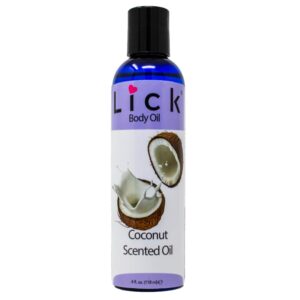 LICK Coconut Scented Body Oil - Luxurious Hydrating Oil for Radiant Skin, Enriched with Natural Castor, Almond, Jojoba Oils, Vitamin E. Ideal for Women, Daily Care 4 fl oz.