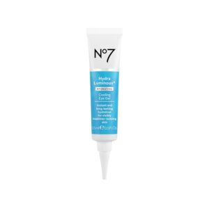 No7 HydraLuminous+ Cooling Under Eye Gel - Hydrating Eye Gel to Smooth Dry, Fine Lines with Hyaluronic Acid & Vitamin B3 Niacinamide - Reveals Visibly Healthier-Looking Skin (0.5 Fl Oz)