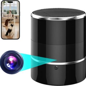 Security WiFi Camera in Bluetooth Speaker with 240° Viewing Angle,Wireless Security Cameras,Dome Cams Phone App,Hd 1080P,Motion Activated for Home Offices Store(2.4G /5G)