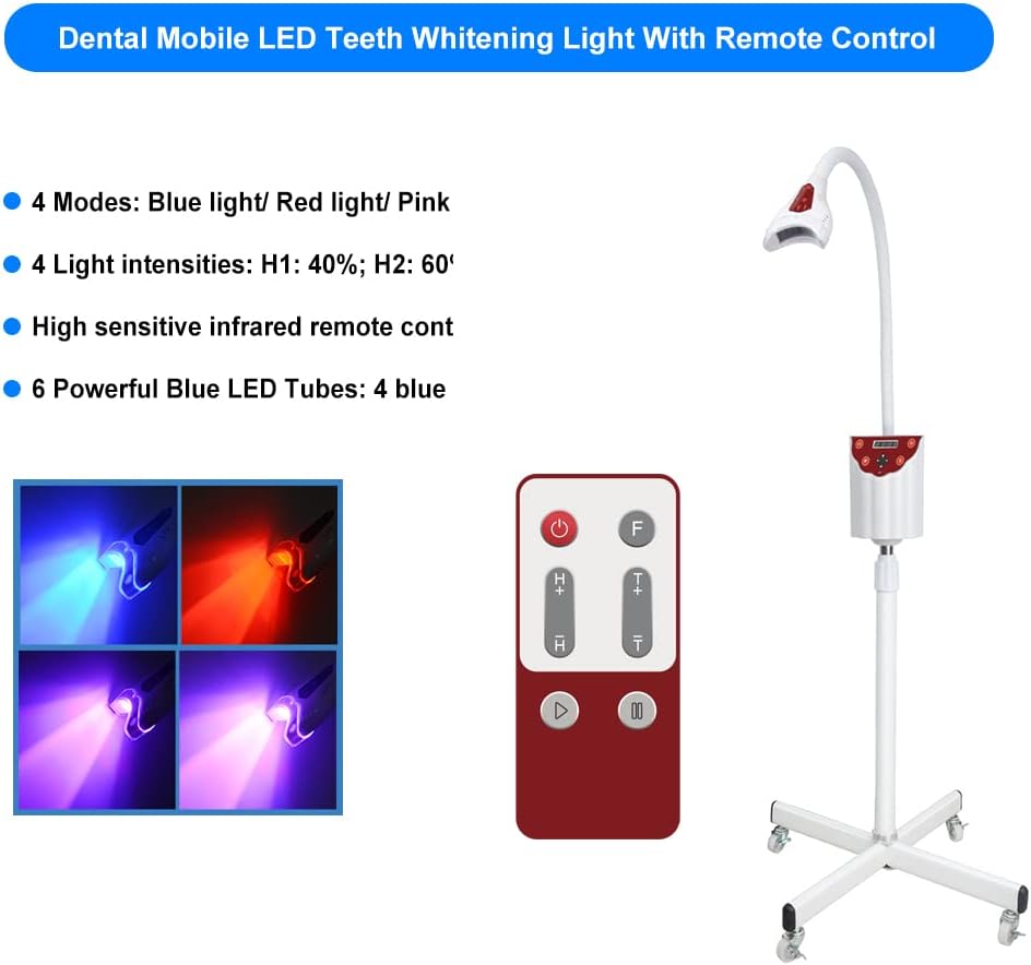 Professional Mobile Teeth Whitening LED Lamp Machine with Remote Control and 6 Lights - Image 3