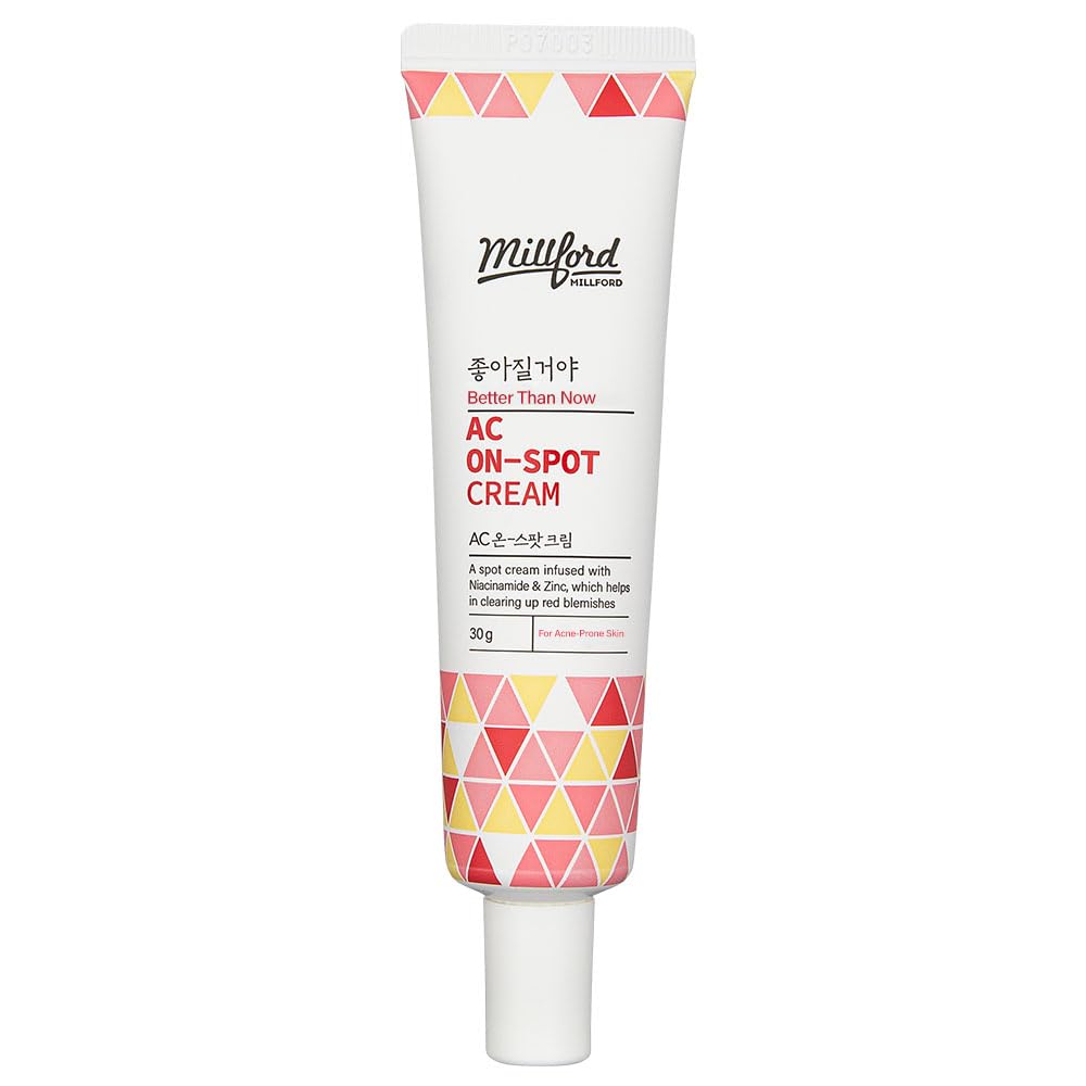AC On-Spot Cream 30g/1.05 Oz, Zinc Oxide 10%, Niacinamide 2% for Active Skin Repair, Acne Spot Treatment for Face, Blemish Care, Dark Spot, Korean Skincare for Sensitive & Acne-Prone Skin