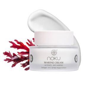 Noku Marine Cream | Award Winning | Vegan & Cruelty-Free - Red Algae Extract with Vegan Collagen, Vitamin C & Argireline Peptides for Hyperpigmentation, Anti-Aging, and Hydration.