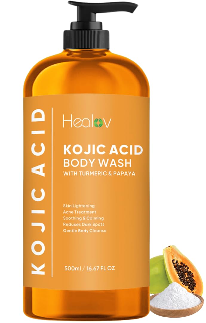 Kojic Acid Soap for Hyperpigmentation – Skin Brightening Kojic Papaya Body Wash – Dark Spot Soap Reduces Acne, Scars, and Evens Tone – Turmeric Body Wash for Brighter Glowing Tone
