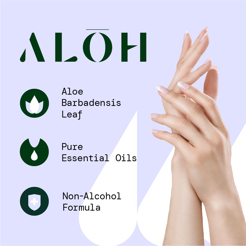 ALŌH Hand Sanitizer Gel 2-pack 8oz Bottles Peppermint Eucalyptus Aloe for All Ages - Image 3
