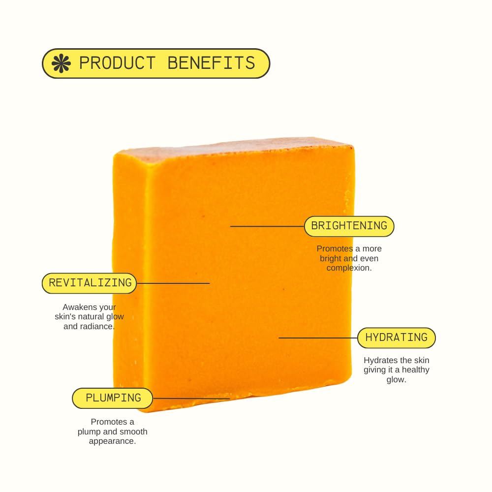 Turmeric Skin Cleansing Soap - Natural Glow Face & Body Cleanser for Acne, Dark Spots & Scars, Gentle for All Skin Types (4.5 oz) 1 bar - Image 3