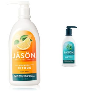 JASON Natural Body Wash & Shower Gel, Revitalizing Citrus 30 Oz & Purifying Tea Tree 30 Oz