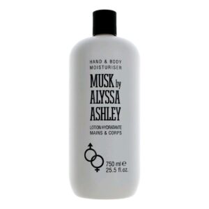Alyssa Ashley Musk Body Lotion - Lotion for Women and Men - Body Cream for Smooth, Moisturized Skin - Citrus and Bergamot Top Notes - 25.3 oz
