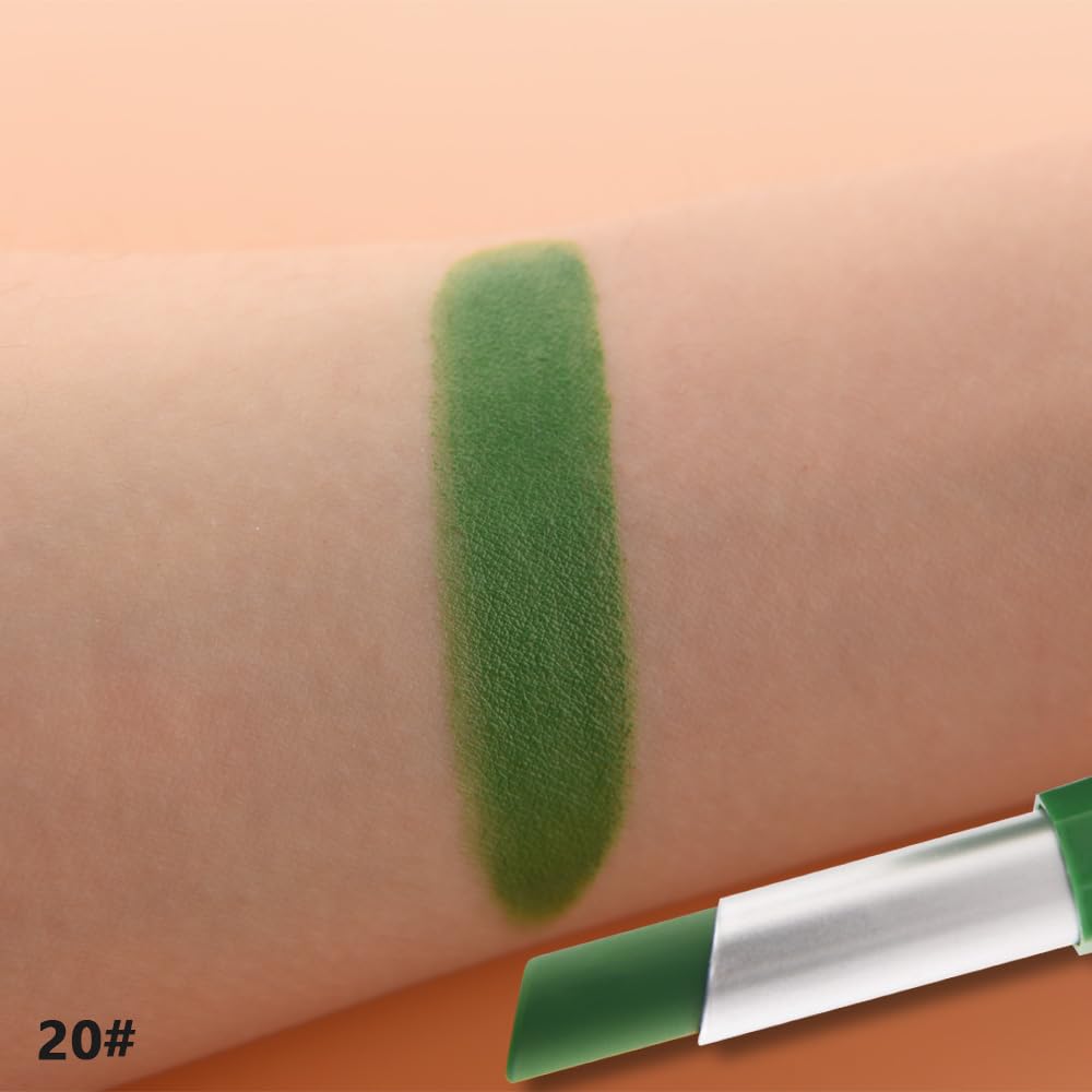 Medium Sea Green Matte Lipstick - Pigmented Lip Crayon & Face Paint Stick for Women Everyday Halloween Birthday Party Wear, Younger-Looking Lip Makeup, Labial para fiesta de disfraces 20 - Image 6