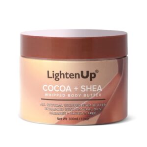 OMIC LightenUp, Whipped Cocoa Butter - 10.1 fl oz/ 300 ml - Natural Moisturizer, Body Butter, DIY Recipes, Face and Body Butters, Cruelty-free, Natural Ingredients for Women and Men
