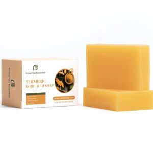 Turmeric Kojic Acid Soap- Skin and Body Brightening with Glycerin, Retinol & Hyaluronic Acid. Dark Spot Removal & Even Skin Tone.(Pack of 2) 100g each