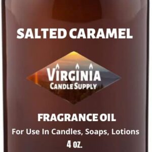 Salted Caramel Fragrance Oil (4 oz Bottle) for Candle Making, Soap Making, Tart Making, Room Sprays, Lotions, Car Fresheners, Slime, Bath Bombs, Warmers……
