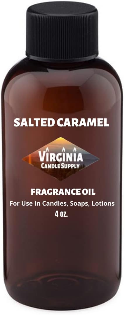Salted Caramel Fragrance Oil (4 oz Bottle) for Candle Making, Soap Making, Tart Making, Room Sprays, Lotions, Car Fresheners, Slime, Bath Bombs, Warmers……