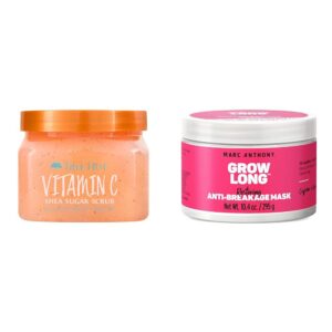 Tree Hut Vitamin C Shea Sugar Body Scrub 18 oz & Marc Anthony Anti-Breakage Hair Mask 10.4 oz Bundle