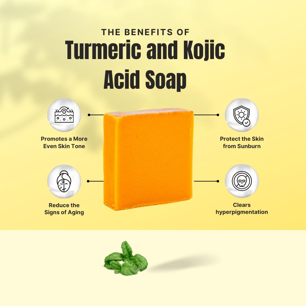 Turmeric Skin Cleansing Soap - Natural Glow Face & Body Cleanser for Acne, Dark Spots & Scars, Gentle for All Skin Types (4.5 oz) 1 bar - Image 4