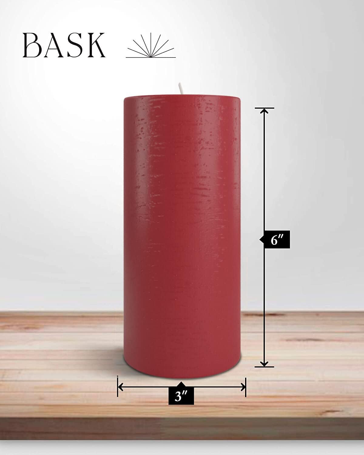 Set of 6 Cranberry 3" x 6" Dripless Unscented Mottled Pillar Candles for Home Decor - Image 2