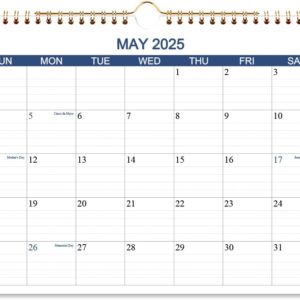 Calendar 2025-2026 - Wall Calendar Runs May 2025 to Dec 2026-20 Months Calendar Planner with Thick Paper for Planning and Organizing for Home or Office, Blue Hanging Calendars, 8.5 x 11 Inches