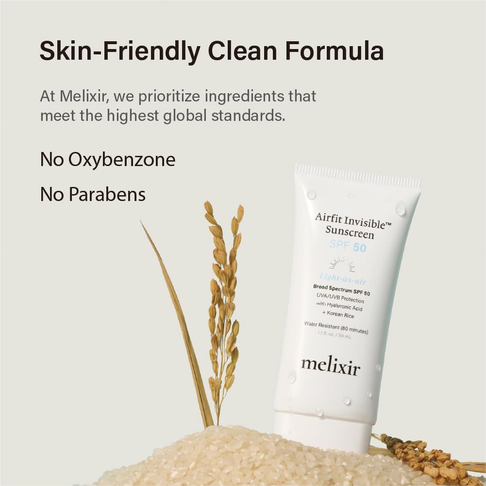 Melixir Airfit Invisible™ Sunscreen SPF 50, Broad Spectrum Korean Rice Sunscreen for Face, Hyaluronic Acid, Moisturizing Daily Protection for Sensitive Skin, No White Cast, Waterproof (1.7fl.oz./50ml) - Image 8