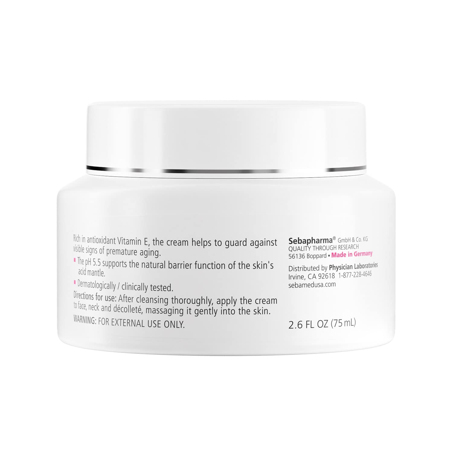 Sebamed Moisturizing Face Cream for Sensitive Skin Antioxidant pH 5.5 Vitamin E Hypoallergenic 2.6 Fluid Ounces (75mL) Ultra Hydrating Dermatologist Recommended Moisturizer - Image 2