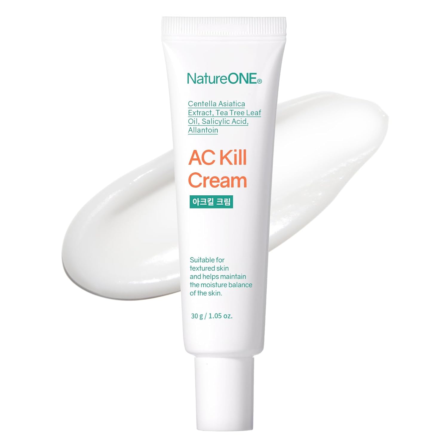 AC Kill Cream, BHA & Salicylic Acid Face Moisturizer, Niacinamide for Active Skin Repair, Tea Tree Oil for Soothing Sensitive Skin, acne spot treatment Korean Skincare, 30g, 1.05 oz.