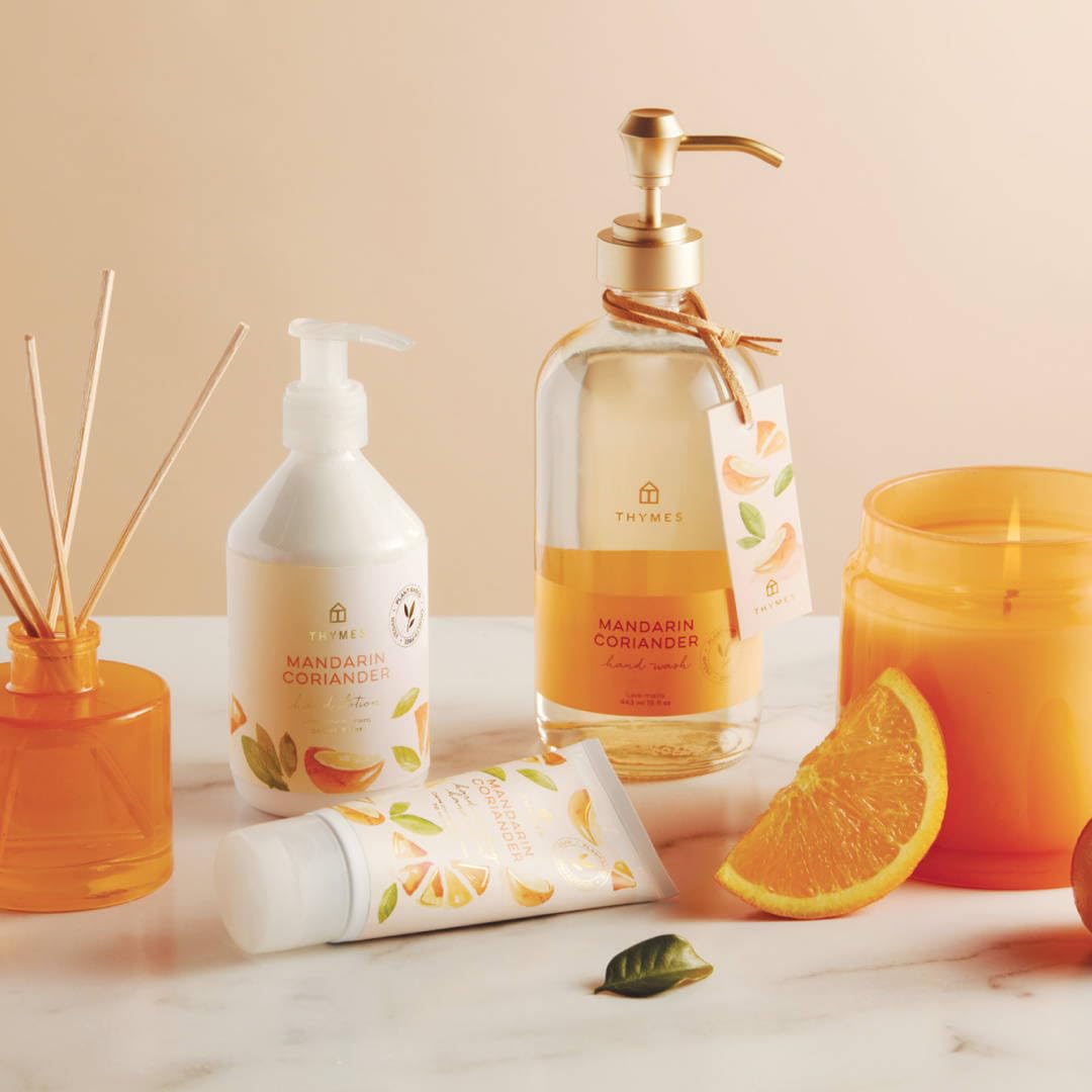 Thymes Moisturizing Hand Lotion for Dry Skin - Moisturizer for Beauty and Personal Care - Luxury Hand Lotion for Women & Men with Shea Butter & Aloe Vera (Mandarin Coriander, 9 fl oz) - Image 2