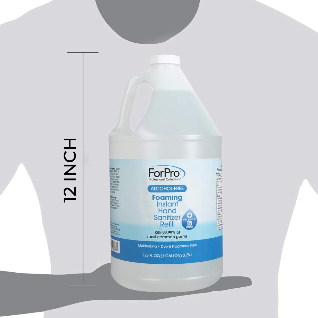 ForPro Professional Collection Alcohol-Free Foaming Instant Hand Sanitizer, Moisturizing, Dye and Fragrance Free Sanitizer, 1 Gallon Refill - Image 2