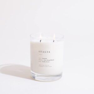 Brooklyn Candle Studio Italia Classic 2 Wick Candle - Luxury Scented Candle, Vanilla, Incense & Orange Blossom, Vegan Soy Wax, Hand Poured, 70 Hour Burn Time - 13oz