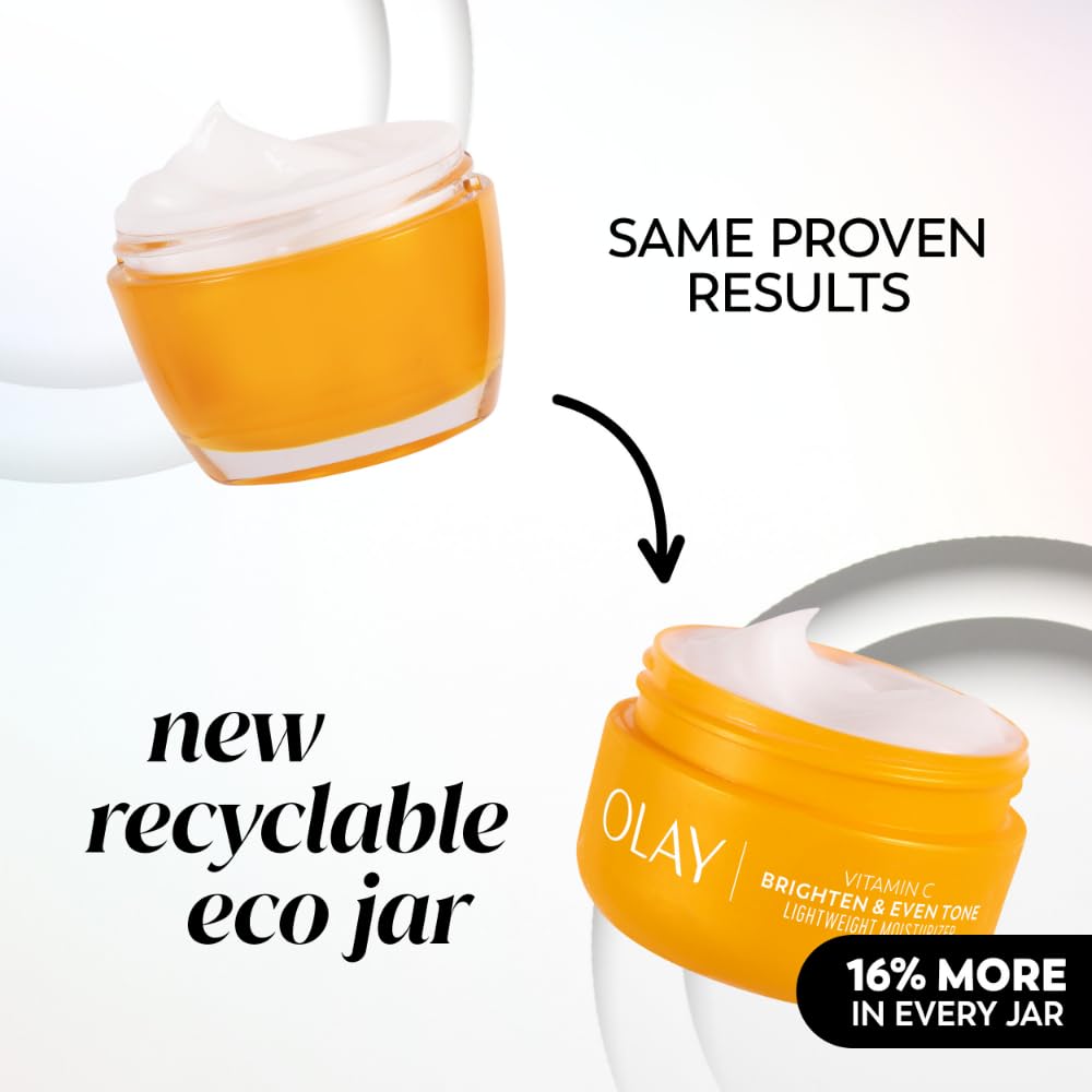 Olay Bright & Even Vitamin C Face Moisturizer with Lactic Acid, 2 oz Eco-Friendly Jar - Image 5