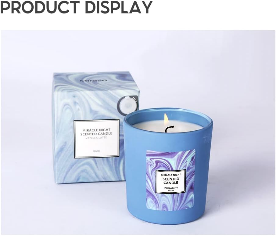 MINISO Scented Candles Big Size Home Wax Scented Candle Aroma Decoration Candles Gift for Home Decor-Miracle Night,Grey Vanilla Latte - Image 7