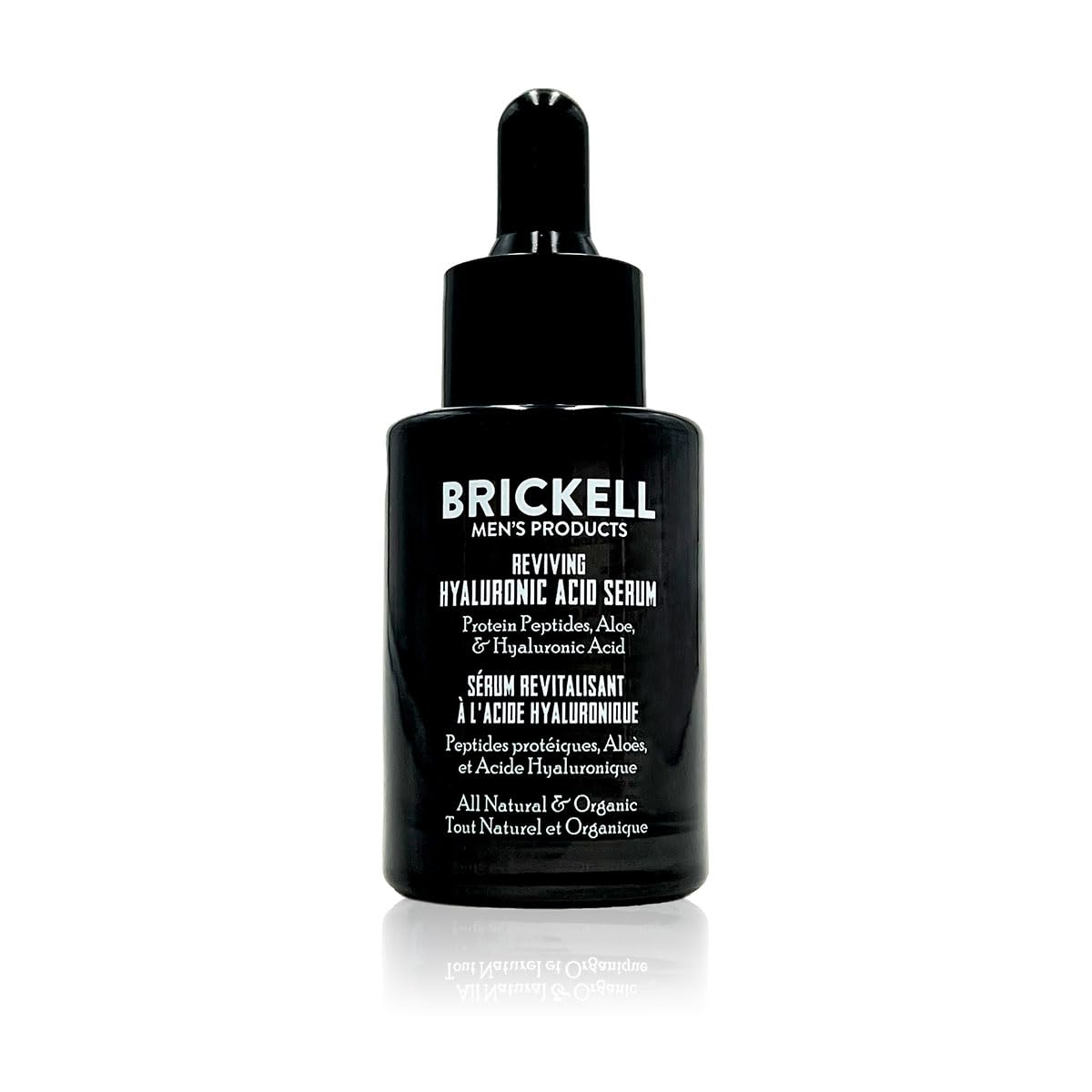Brickell Men's Anti Aging Hyaluronic Acid Serum for Face, Day Face Serum for Men, Natural & Organic Facial Serum With Protein Peptides to Restore Collagen and Firmness, 1 Ounce, Unscented